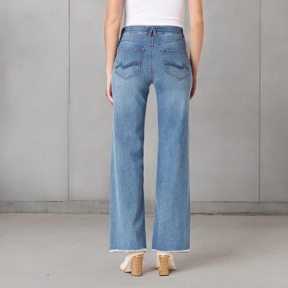 Womens Wide Leg Jeans Cotton Polyester Rayon Spandex 10 Casual Eco - Picture 9 of 9